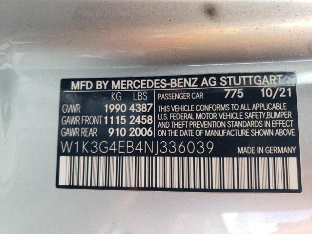 Photo 9 VIN: W1K3G4EB4NJ336039 - MERCEDES-BENZ A 220 