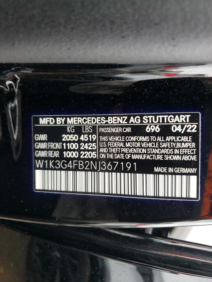 Photo 12 VIN: W1K3G4FB2NJ367191 - MERCEDES-BENZ A-KLASSE 