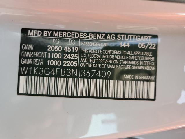 Photo 11 VIN: W1K3G4FB3NJ367409 - MERCEDES-BENZ A-CLASS 