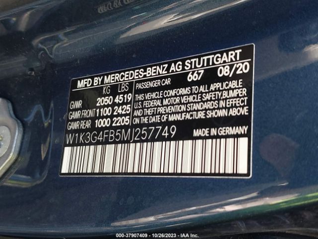 Photo 8 VIN: W1K3G4FB5MJ257749 - MERCEDES-BENZ A 220 