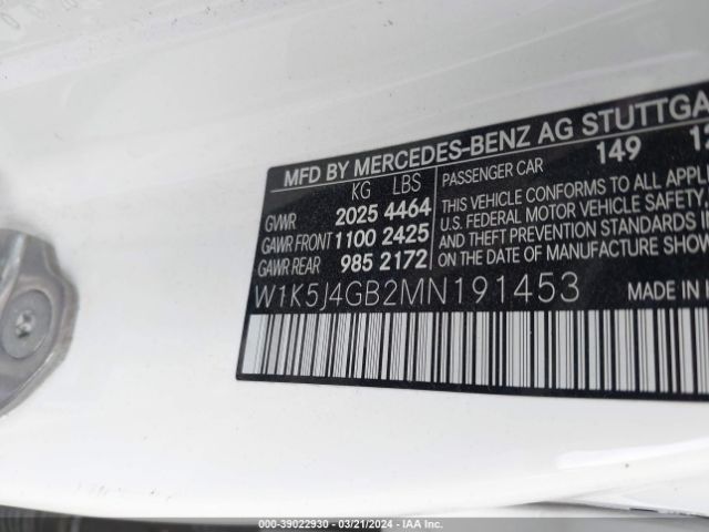 Photo 8 VIN: W1K5J4GB2MN191453 - MERCEDES-BENZ CLA 250 