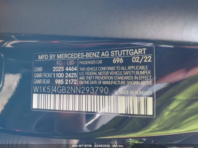 Photo 8 VIN: W1K5J4GB2NN293790 - MERCEDES-BENZ CLA 250 COUPE 