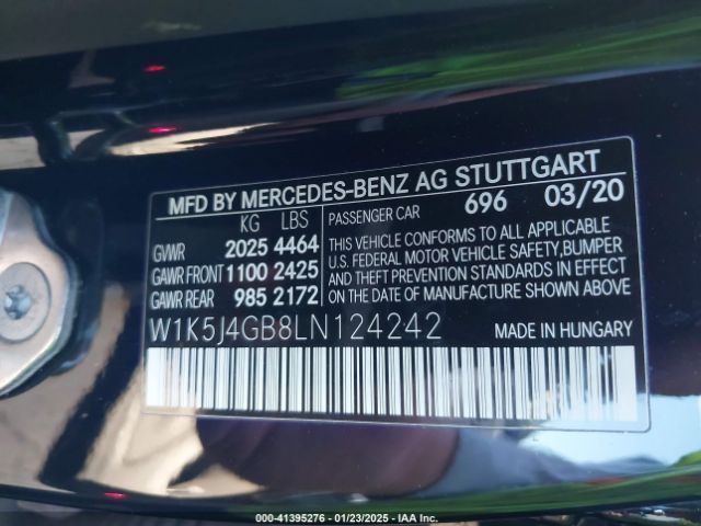 Photo 8 VIN: W1K5J4GB8LN124242 - MERCEDES-BENZ CLA-CLASS 
