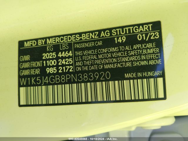 Photo 8 VIN: W1K5J4GB8PN383920 - MERCEDES-BENZ CLA-CLASS 