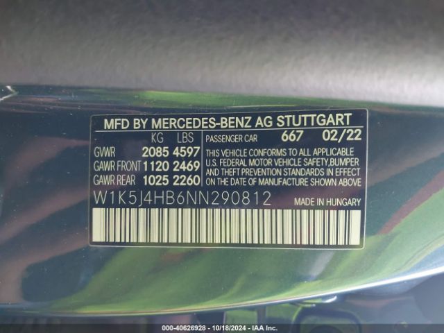 Photo 8 VIN: W1K5J4HB6NN290812 - MERCEDES-BENZ CLA-CLASS 