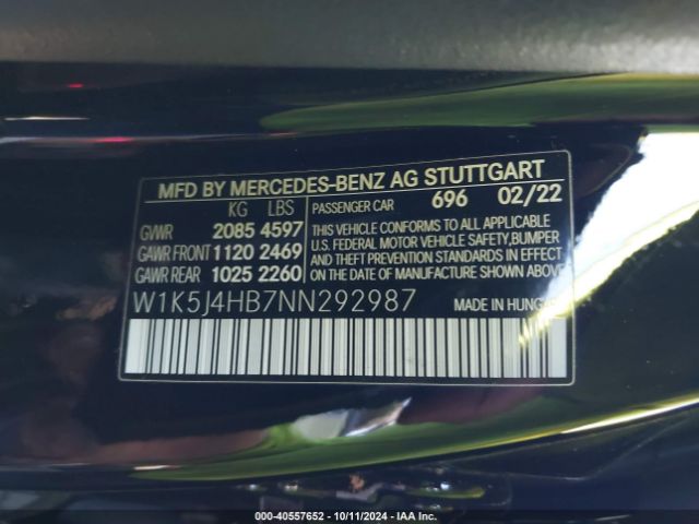 Photo 8 VIN: W1K5J4HB7NN292987 - MERCEDES-BENZ CLA-CLASS 