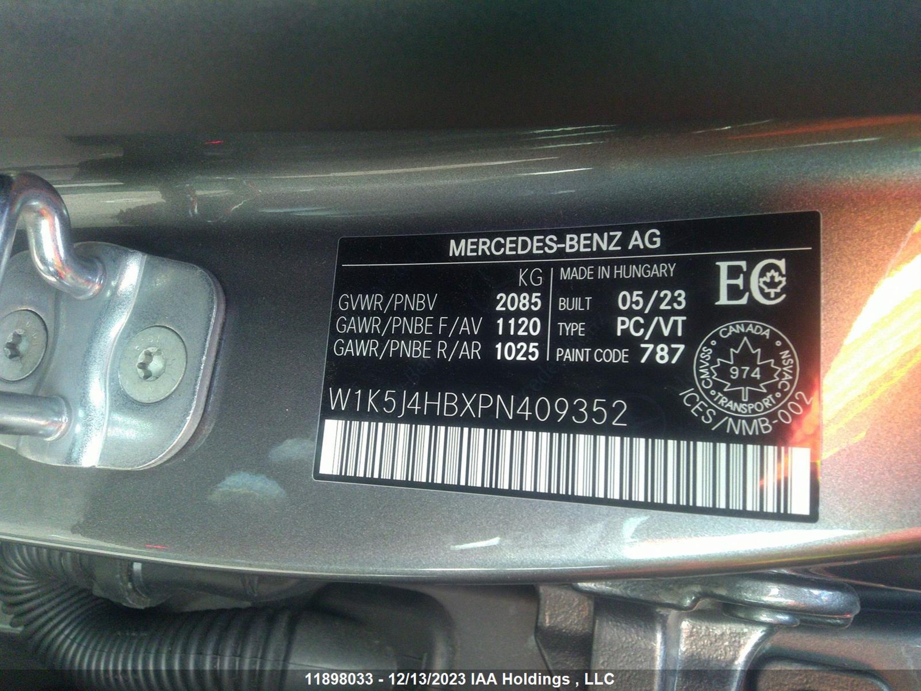 Photo 8 VIN: W1K5J4HBXPN409352 - MERCEDES-BENZ CLA-KLASSE 