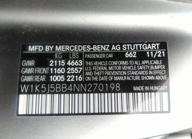 Photo 8 VIN: W1K5J5BB4NN270198 - MERCEDES-BENZ CLA-KLASSE 