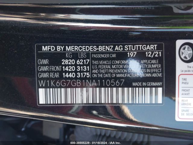 Photo 8 VIN: W1K6G7GB1NA110567 - MERCEDES-BENZ S 580 