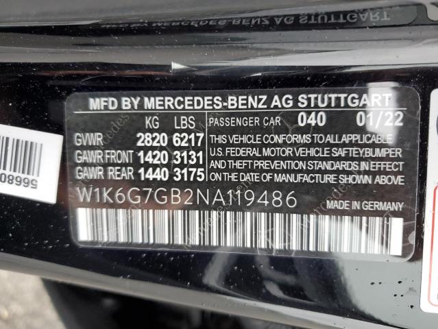 Photo 12 VIN: W1K6G7GB2NA119892 - MERCEDES-BENZ S 580 4MAT 