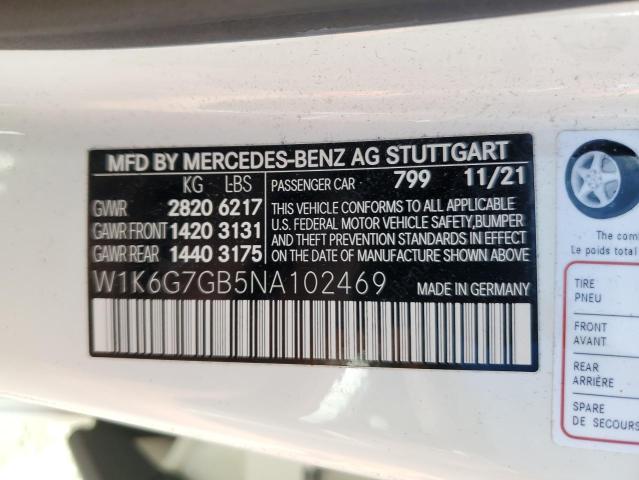 Photo 12 VIN: W1K6G7GB5NA102469 - MERCEDES-BENZ S-CLASS 