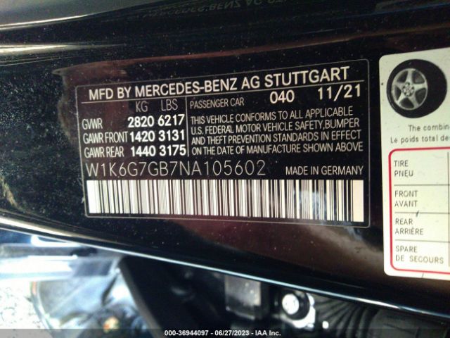 Photo 8 VIN: W1K6G7GB7NA105602 - MERCEDES-BENZ S 580 