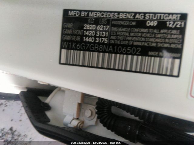 Photo 8 VIN: W1K6G7GB8NA106502 - MERCEDES-BENZ S 580 