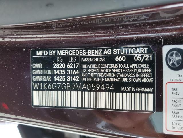 Photo 12 VIN: W1K6G7GB9MA059494 - MERCEDES-BENZ S-CLASS 