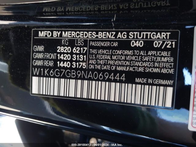 Photo 8 VIN: W1K6G7GB9NA069444 - MERCEDES-BENZ S 580 