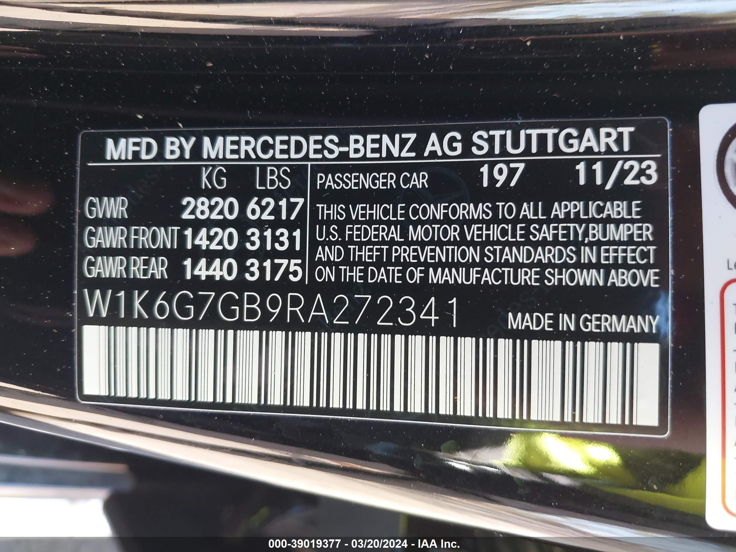 Photo 8 VIN: W1K6G7GB9RA272341 - MERCEDES-BENZ NULL 