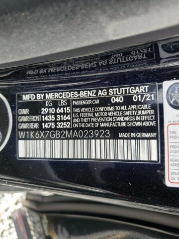 Photo 12 VIN: W1K6X7GB2MA023923 - MERCEDES-BENZ S MERCEDES 