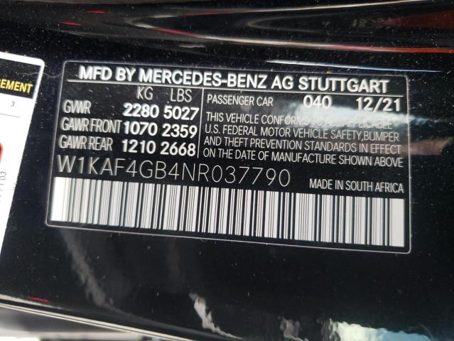 Photo 9 VIN: W1KAF4GB4NR037790 - MERCEDES-BENZ C 300 