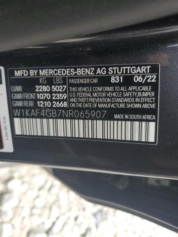 Photo 12 VIN: W1KAF4GB7NR065907 - MERCEDES-BENZ C 300 