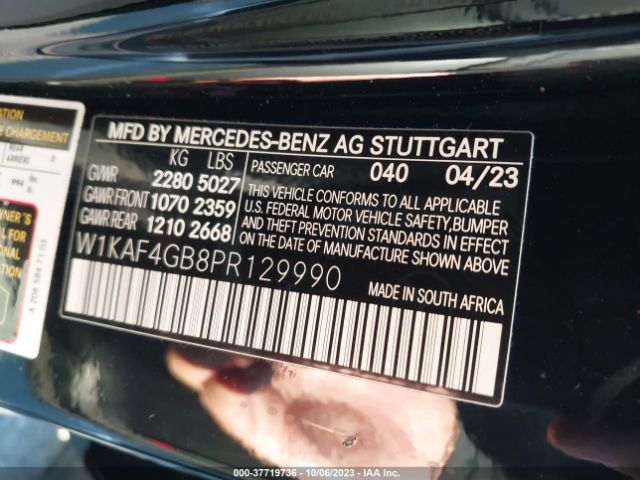 Photo 8 VIN: W1KAF4GB8PR129990 - MERCEDES-BENZ C 300 