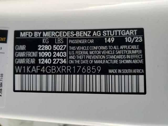 Photo 12 VIN: W1KAF4GBXRR176859 - MERCEDES-BENZ C-CLASS 