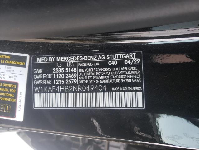 Photo 12 VIN: W1KAF4HB2NR049404 - MERCEDES-BENZ C 300 4MAT 