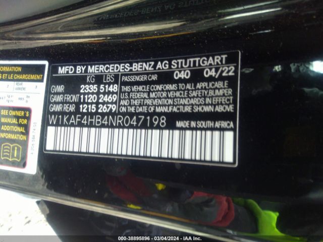 Photo 8 VIN: W1KAF4HB4NR047198 - MERCEDES-BENZ C 300 