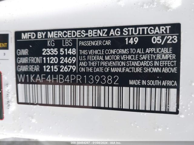 Photo 8 VIN: W1KAF4HB4PR139382 - MERCEDES-BENZ C 300 