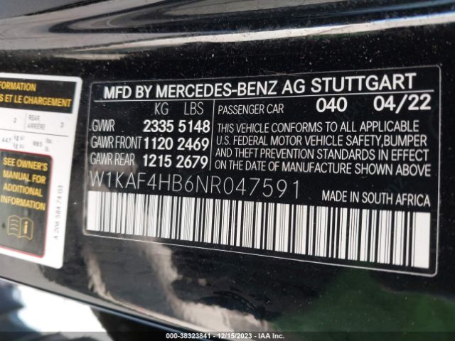 Photo 8 VIN: W1KAF4HB6NR047591 - MERCEDES-BENZ C 300 