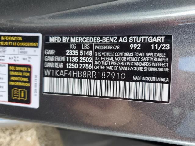 Photo 12 VIN: W1KAF4HB8RR187910 - MERCEDES-BENZ C 300 4MAT 