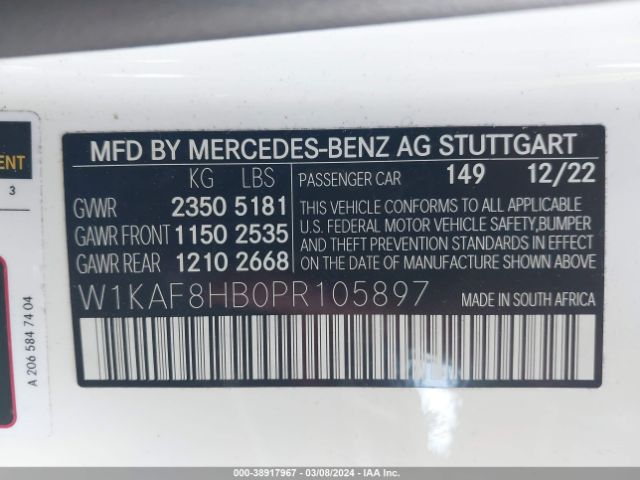 Photo 8 VIN: W1KAF8HB0PR105897 - MERCEDES-BENZ AMG C 43 