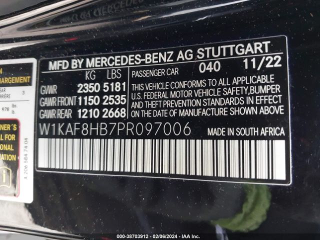 Photo 8 VIN: W1KAF8HB7PR097006 - MERCEDES-BENZ AMG C 43 