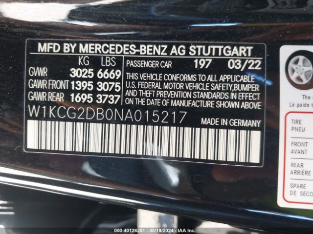 Photo 8 VIN: W1KCG2DB0NA015217 - MERCEDES-BENZ EQS-CLASS SEDAN 