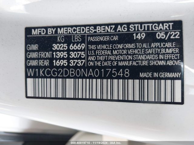 Photo 8 VIN: W1KCG2DB0NA017548 - MERCEDES-BENZ EQS-CLASS SEDAN 