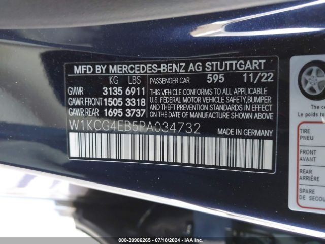 Photo 8 VIN: W1KCG4EB5PA034732 - MERCEDES-BENZ EQS 580 