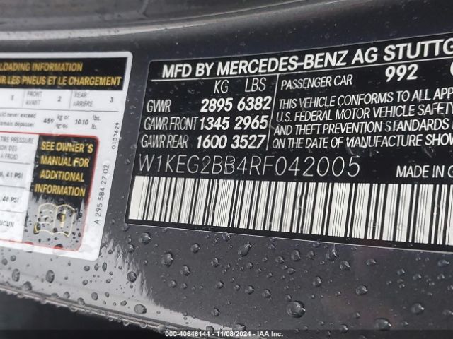 Photo 8 VIN: W1KEG2BB4RF042005 - MERCEDES-BENZ EQE-CLASS SEDAN 