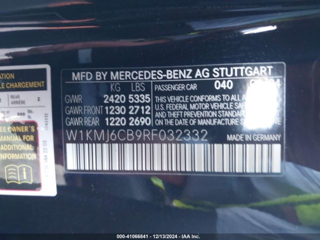 Photo 8 VIN: W1KMJ6CB9RF032332 - MERCEDES-BENZ CLE 