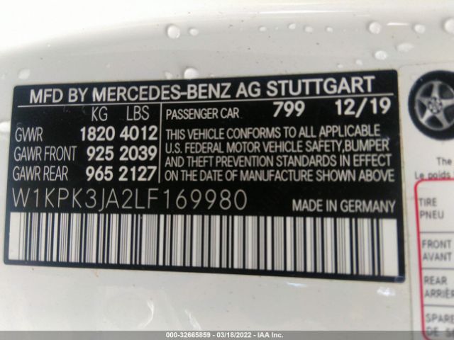 Photo 8 VIN: W1KPK3JA2LF169980 - MERCEDES-BENZ SLC 