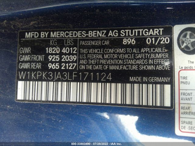 Photo 8 VIN: W1KPK3JA3LF171124 - MERCEDES-BENZ SLC 