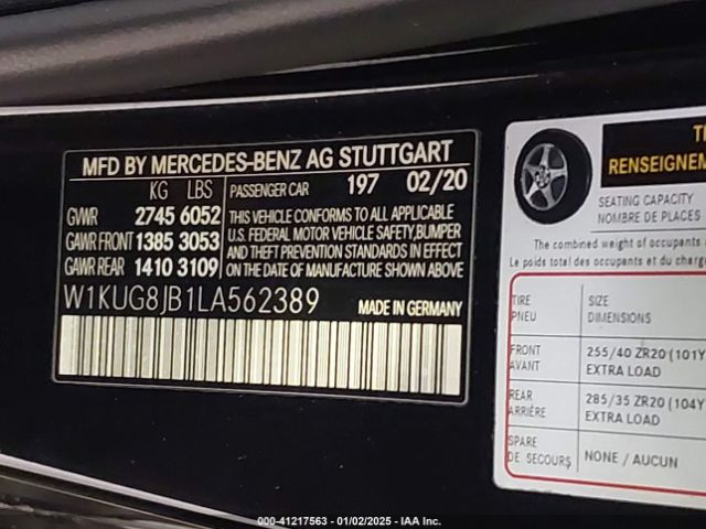 Photo 8 VIN: W1KUG8JB1LA562389 - MERCEDES-BENZ S-CLASS 