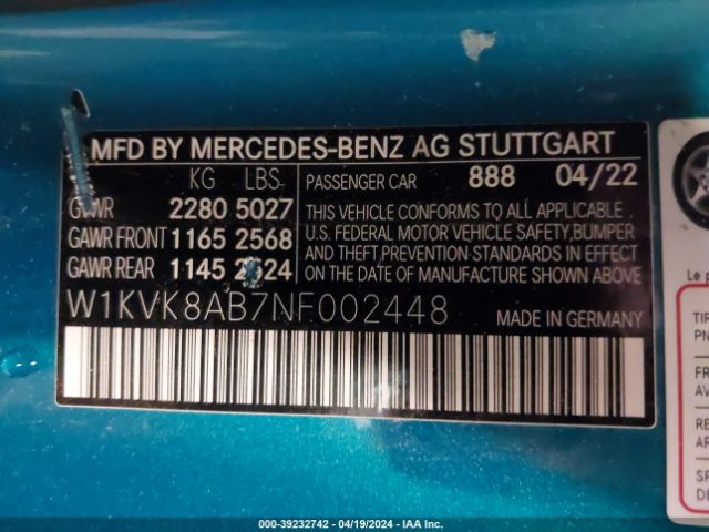 Photo 8 VIN: W1KVK8AB7NF002448 - MERCEDES-BENZ AMG SL 55 