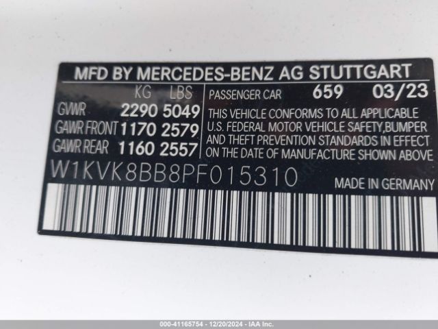 Photo 8 VIN: W1KVK8BB8PF015310 - MERCEDES-BENZ SL-CLASS 