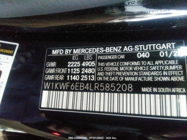 Photo 8 VIN: W1KWF6EB4LR585208 - MERCEDES-BENZ C-CLASS 