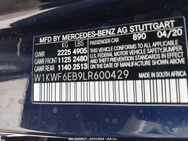 Photo 8 VIN: W1KWF6EB9LR600429 - MERCEDES-BENZ AMG C 43 