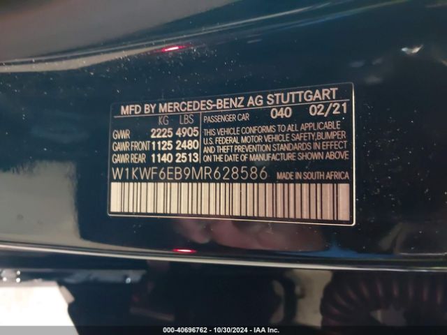 Photo 8 VIN: W1KWF6EB9MR628586 - MERCEDES-BENZ C-CLASS 