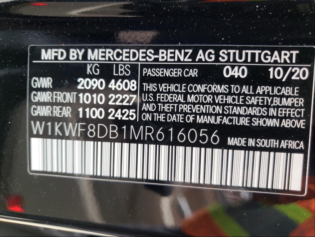 Photo 9 VIN: W1KWF8DB1MR616056 - MERCEDES-BENZ C 300 