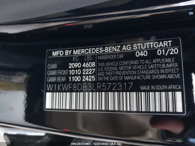 Photo 8 VIN: W1KWF8DB3LR572317 - MERCEDES-BENZ C 300 