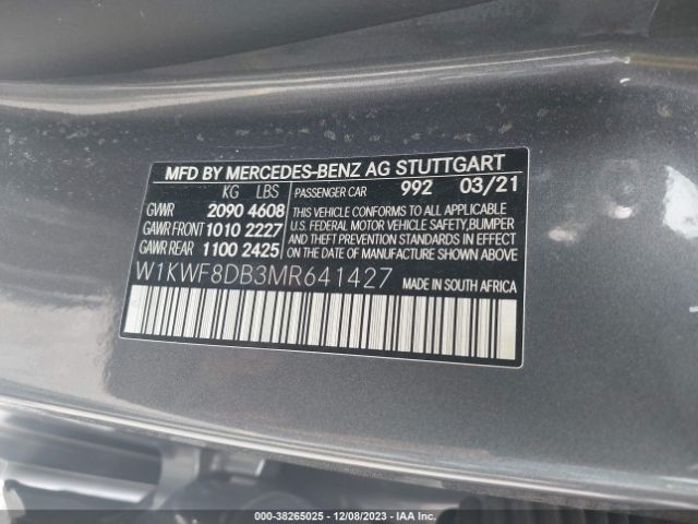 Photo 8 VIN: W1KWF8DB3MR641427 - MERCEDES-BENZ C 300 