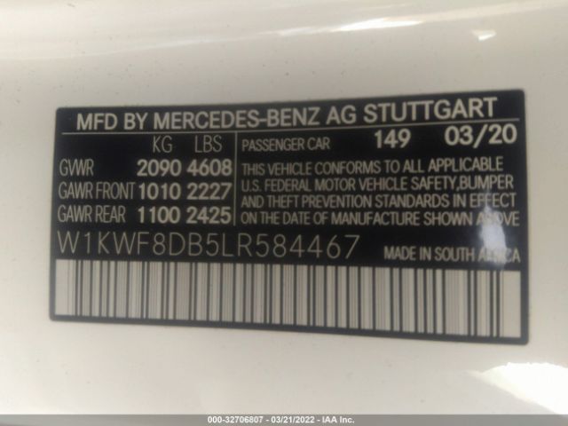 Photo 8 VIN: W1KWF8DB5LR584467 - MERCEDES-BENZ C-KLASSE 