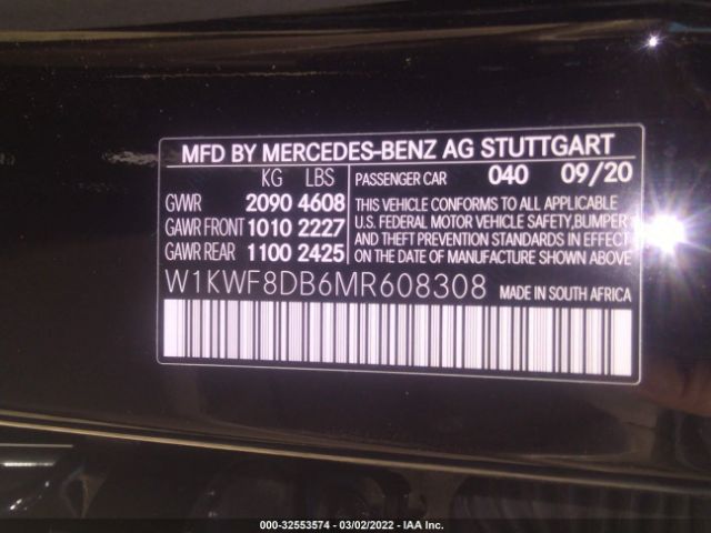 Photo 8 VIN: W1KWF8DB6MR608308 - MERCEDES-BENZ C-CLASS 